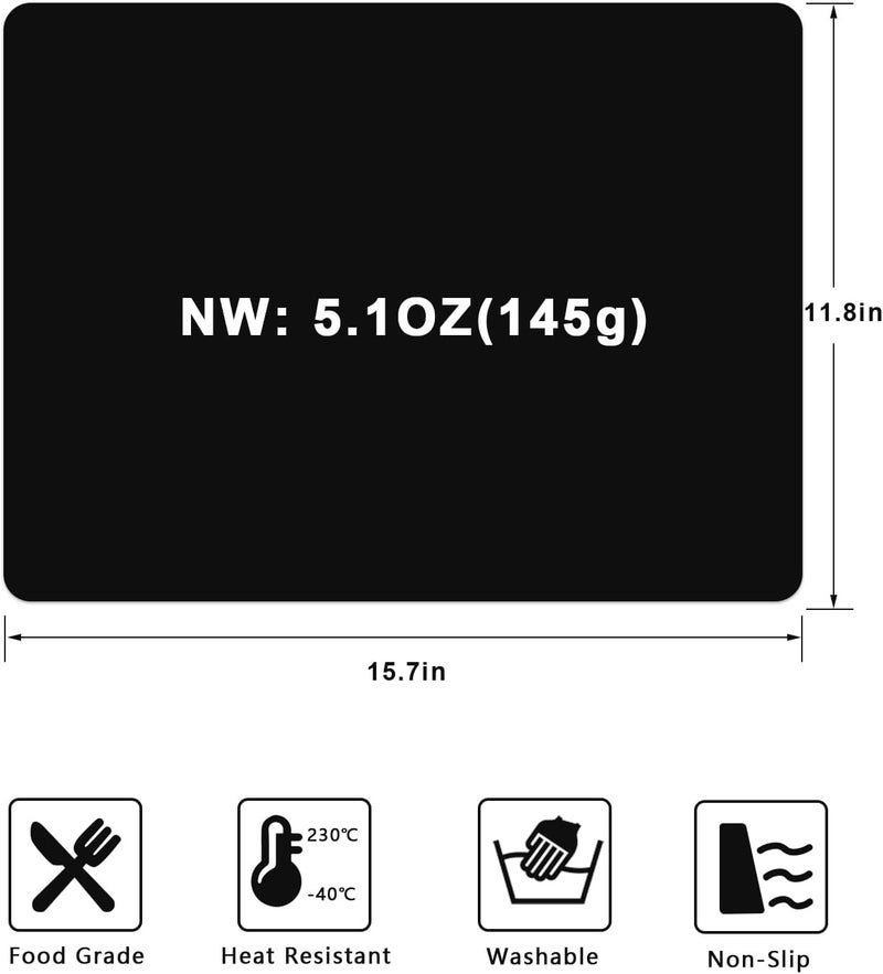 PUSCRIENO Silicone Placemats, Food-Grade Non-Slip Waterproof, Dining, Countertop Protector, Kitchen Counter Mat, Heat Resistant, Baking mat Dishwasher Safe - Image 2