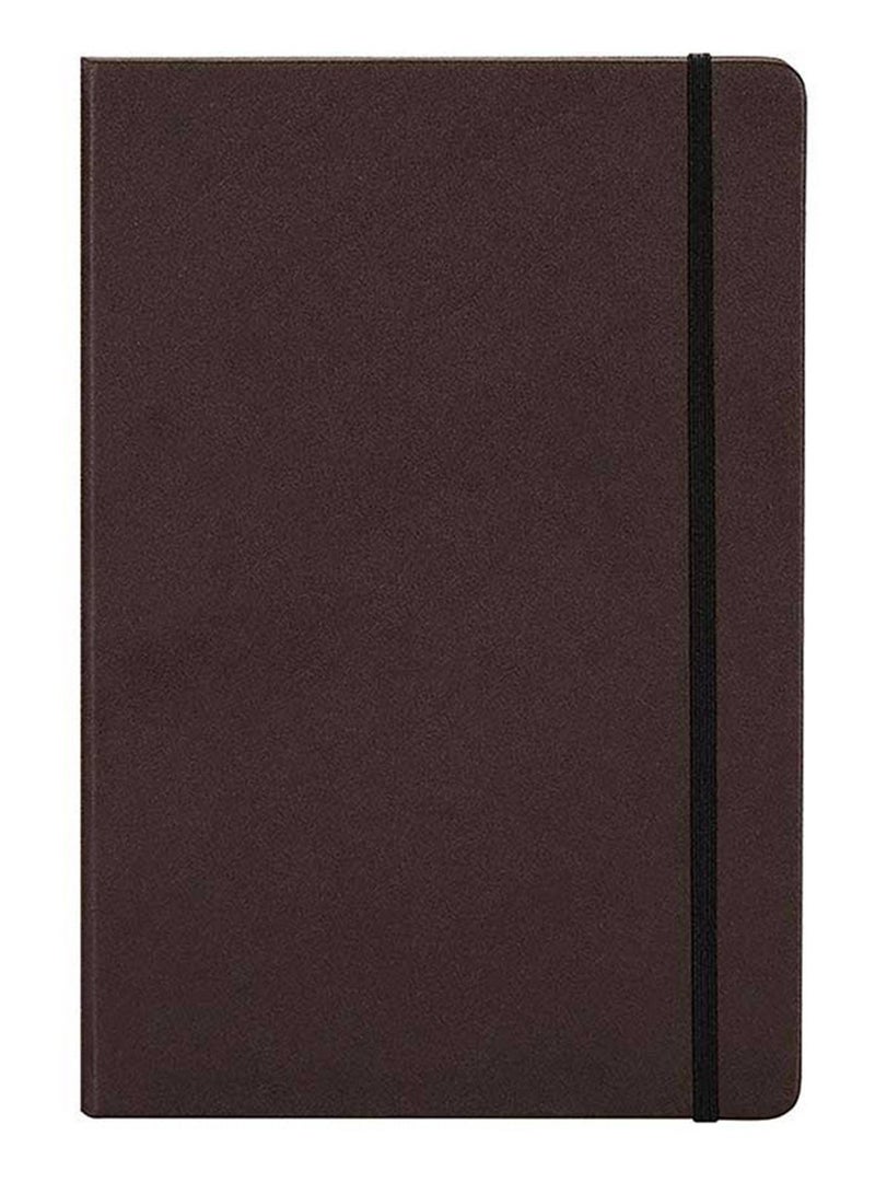 Deli دفتر ملاحظات بحجم A5 مع شريط مطاطي، بني