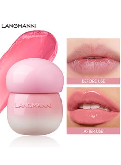 LANGMANNI Pudding Glow Lip Balm, Lipstick Long-Lasting Plumps Moisturizing Lip Gloss Lip Oil Mushroom Jar, Day And Night Lip Repair Hydrating Lip Mask Nourish And Hydrate Not Sticky Tinted Lip Balm  - Image 1