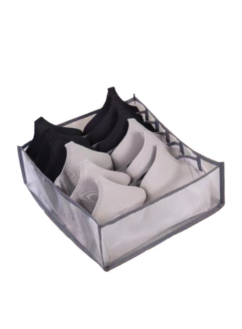 Foldable Underwear Storage Box Multicolor，Mesh 6 compartments 30x30x11cm