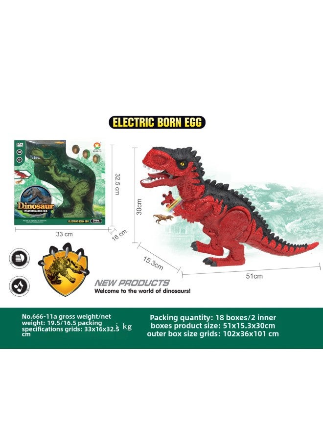 Children's Lighting Sound Effect Projection Dinosaur Model Electric Walking Egg Simulation Triceratops Animal Decoration Toy-Color:Remote Control Double-wing Tyrannosaurus (eight-way 2.4G, Simulation Sound, With Colorful Lights)-Specifications:Order A Multiple Of 18 Sets Before Shipment