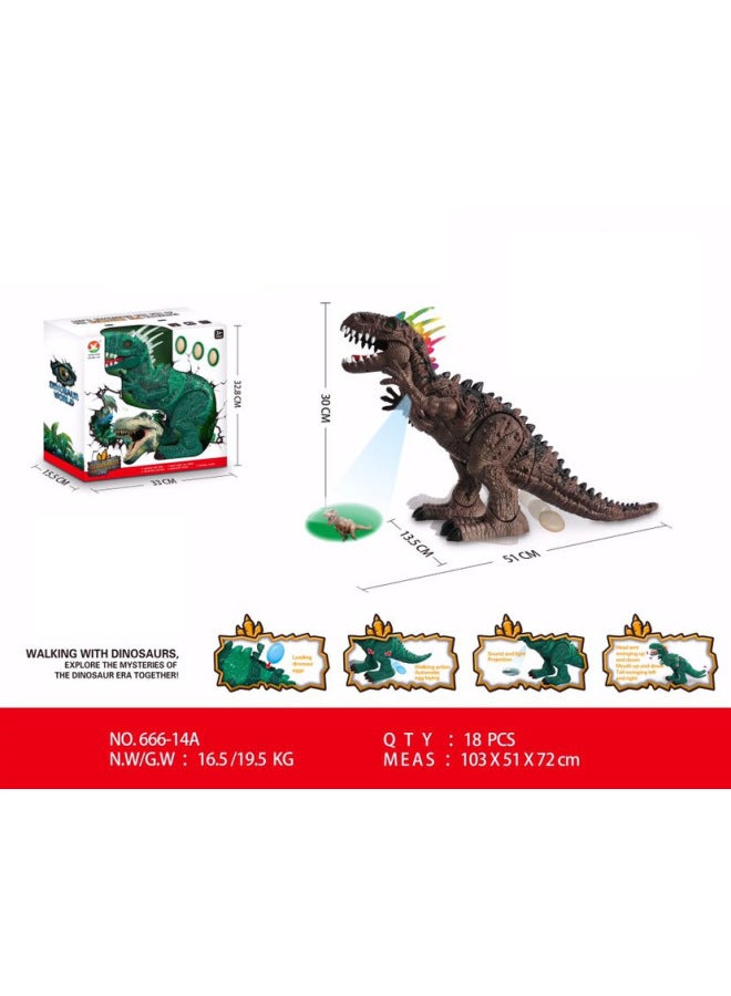 Children's Lighting Sound Effect Projection Dinosaur Model Electric Walking Egg Simulation Triceratops Animal Decoration Toy-Color:Remote Control Double-wing Tyrannosaurus (eight-way 2.4G, Simulation Sound, With Colorful Lights)-Specifications:Order A Multiple Of 18 Sets Before Shipment