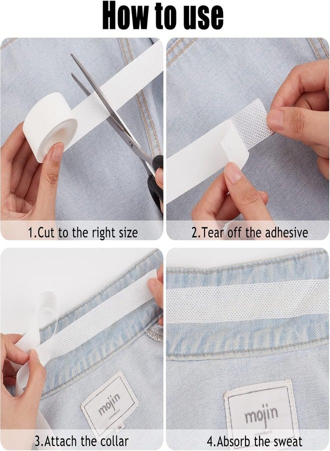 SAPRA Sweat-Absorbing Collar Protector Tape for Shirts - 3m Long - Soft, Breathable, Anti-Stain Fabric Adhesive Strip for Shirt Collars, Cuffs, Hats - Easy to Cut and Use (Pack of 3) - Image 4