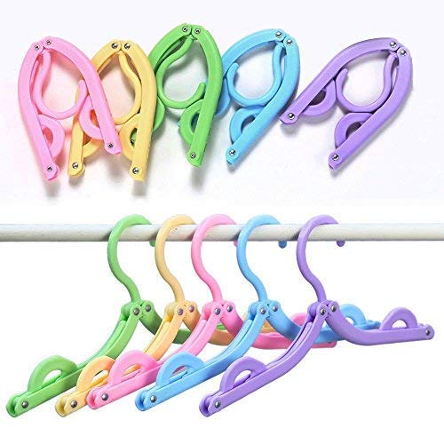 FMELAH 10Pcs Colorful Travel Hangers. Portable Folding Clothes Hangers.Telescopic Travel Magic Portable Drying Rack For Travel Accessories - Image 4