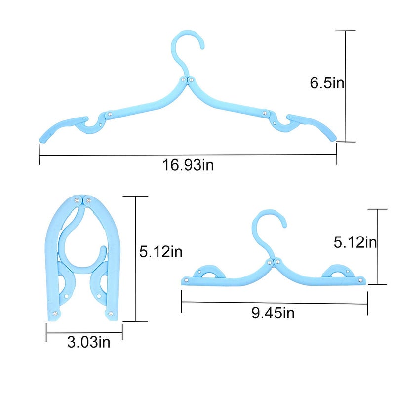 FMELAH 10Pcs Colorful Travel Hangers. Portable Folding Clothes Hangers.Telescopic Travel Magic Portable Drying Rack For Travel Accessories - Image 3