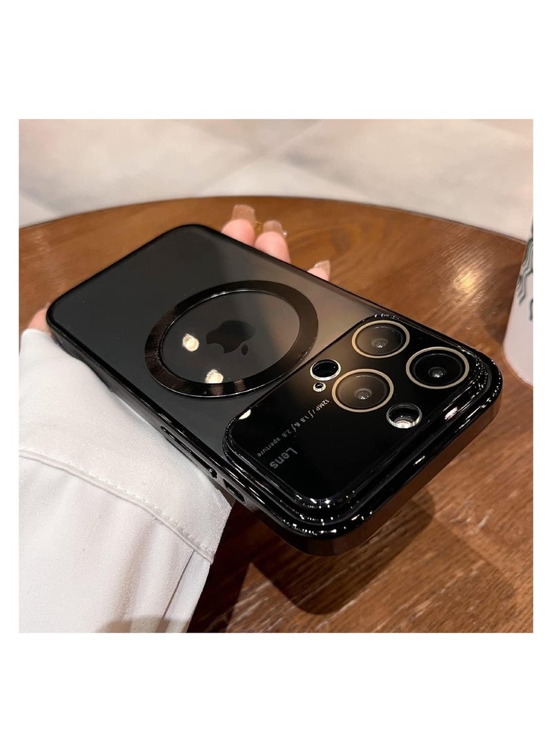 A.M Window Glass Lens Camera Protector, Magsafe Compatible, Clear Hard Magnetic Phone Cases, Clear Luxury Slim Cover - Image 3