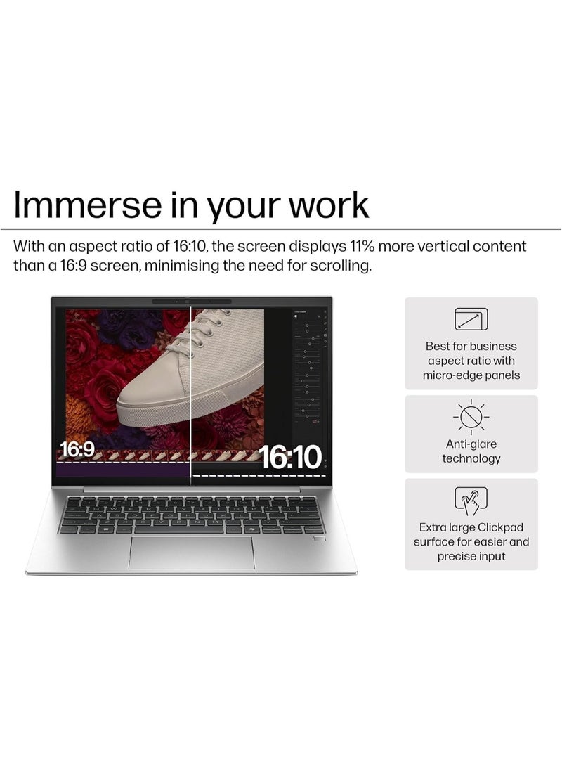 لابتوب أعمال بشاشة 15.6 بوصة FHD IPS مضادة للانعكاس، معالج Intel Core i7-1355U عشاري النواة، ذاكرة 16 جيجابايت، SSD NVMe سعة 512 جيجابايت، لوحة مفاتيح بإضاءة خلفية، Wi-Fi 6E، ويندوز 11 برو - Image 2
