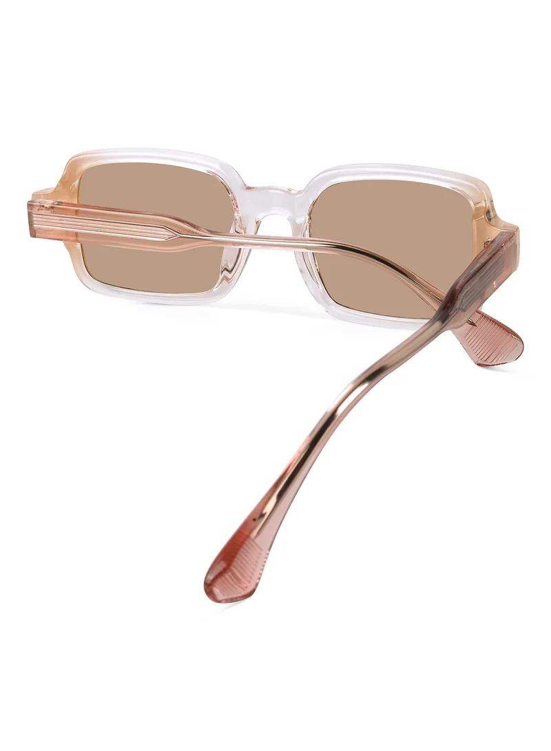 Woggles Red Pappy Crescendo Brown Rectangle Sunglasses