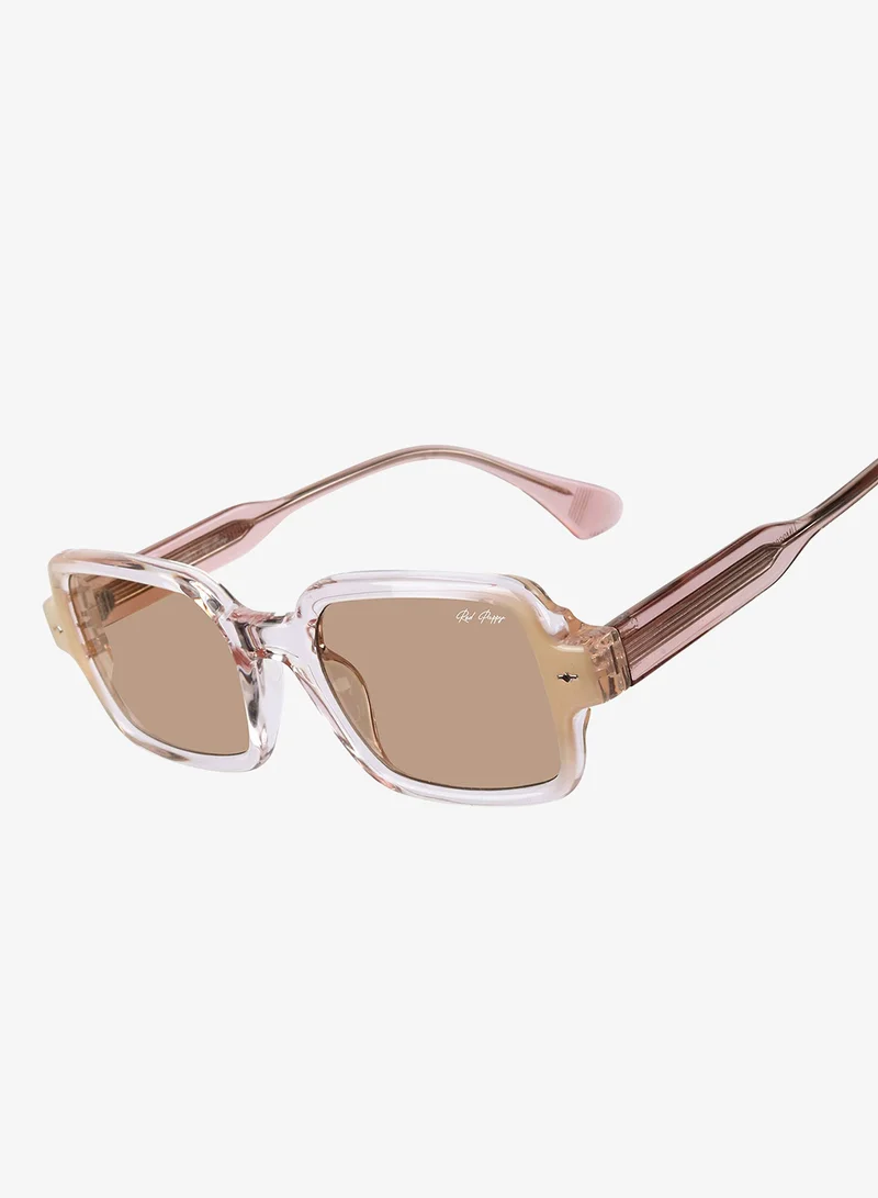Woggles  Red Pappy Crescendo Brown Rectangle Sunglasses for Women | Best Price UAE