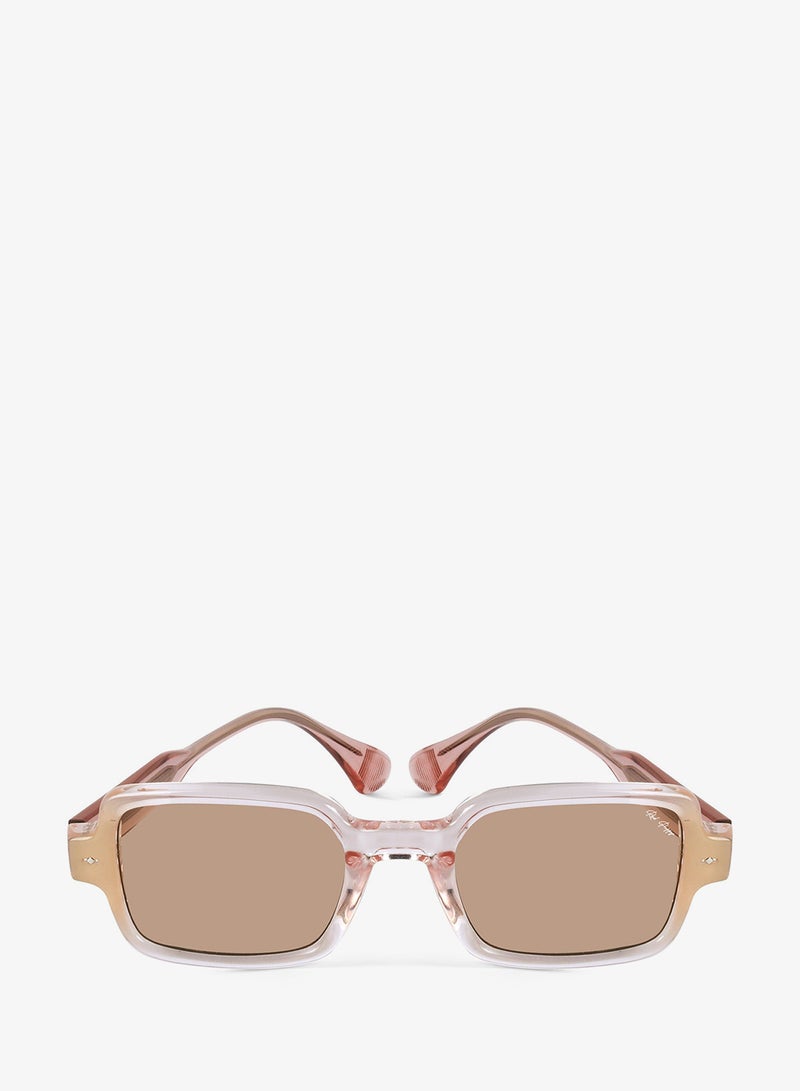Woggles Red Pappy Crescendo Brown Rectangle Sunglasses - Image 1
