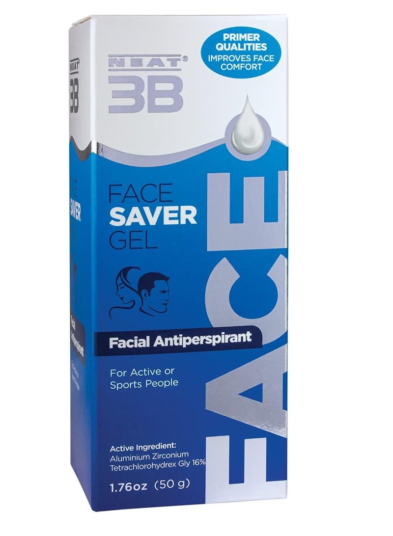NEAT FEAT Neat Feat 3B Face Saver Antiperspirant Gel for Facial Perspiration & Shine, White and Blue, 1.76 Fl Oz - Image 2