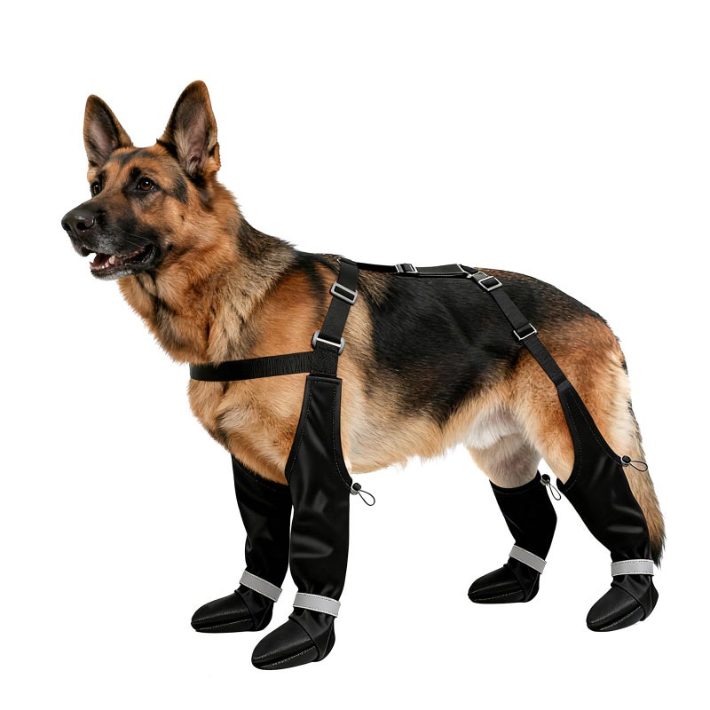 BillionChains Dog Boots with Adjustable Suspender, Anti-Slip Dog Shoes, Waterproof Paw Protector for Rainy, Snowy, Hot Pavement, XL - Image 1