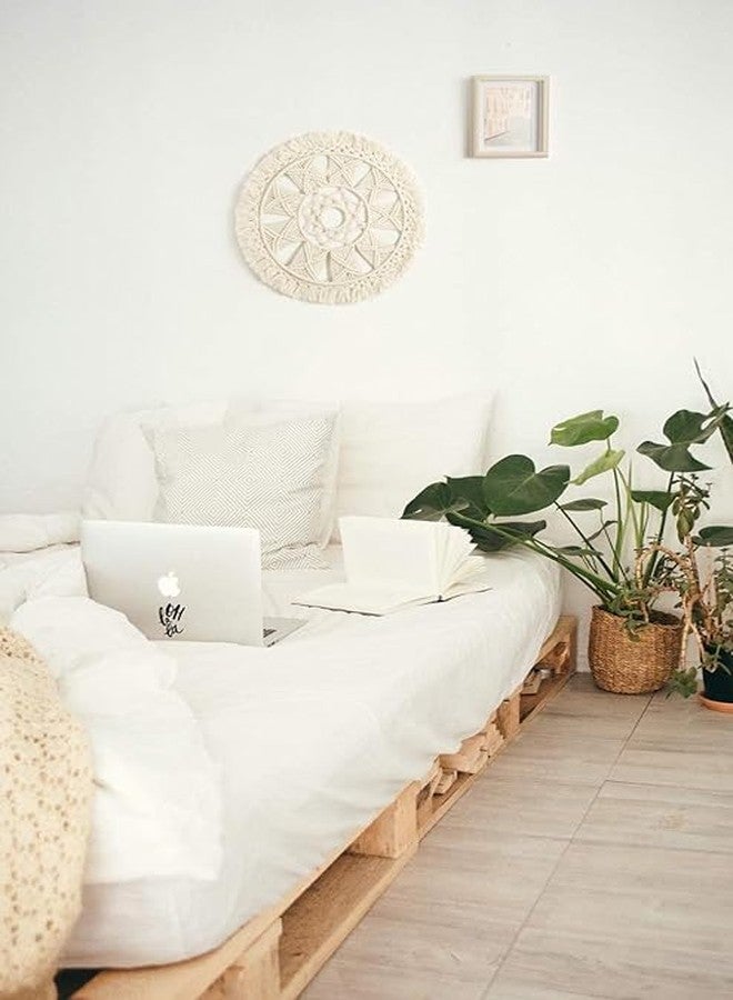 GUL DECOR غول ديكور قطني | معلق حائط مكرمية صائد الأحلام | ديكور حائط بوهيمي منسوج مع شرابة، ديكور منزلي للشقة وغرفة النوم وغرفة المعيشة، 15 بوصة عرض × 15 بوصة طول - Image 3