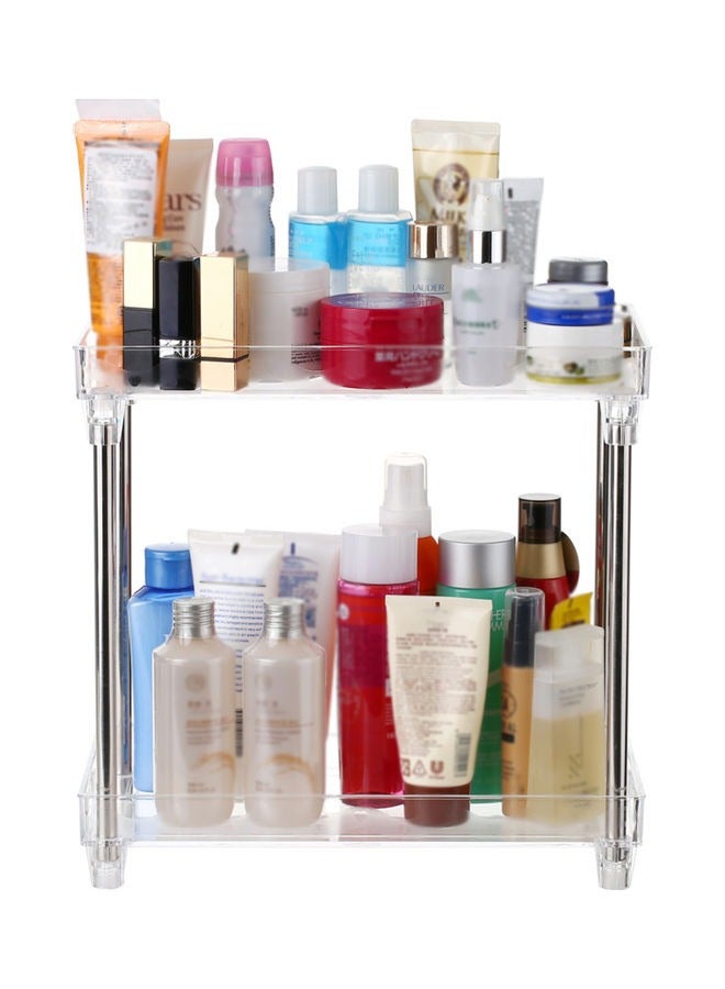2-Tier Cosmetic Organizer,2-Tier Transparent Skincare Storage Rack with Drawers, Bathroom Counter Organizer, Large Skin care Organizer with Drawers for Vanity,Makeup Countertop Organizer Perfume Tray for Cosmetics - Image 5