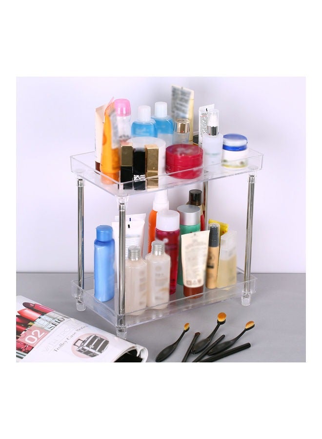 2-Tier Cosmetic Organizer,2-Tier Transparent Skincare Storage Rack with Drawers, Bathroom Counter Organizer, Large Skin care Organizer with Drawers for Vanity,Makeup Countertop Organizer Perfume Tray for Cosmetics - Image 3