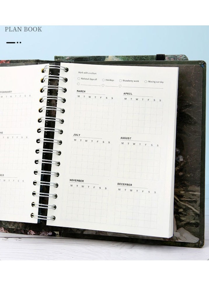 CMGTYYD - Monet's Flower Notebook Diary Notebook A5 Vintage Planner Memo Notebook Weekly Planner With Stickers - Image 1