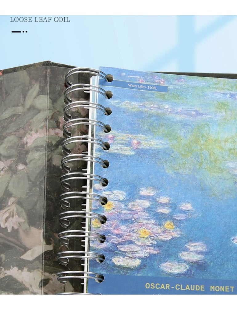 CMGTYYD - Monet's Flower Notebook Diary Notebook A5 Vintage Planner Memo Notebook Weekly Planner With Stickers - Image 1