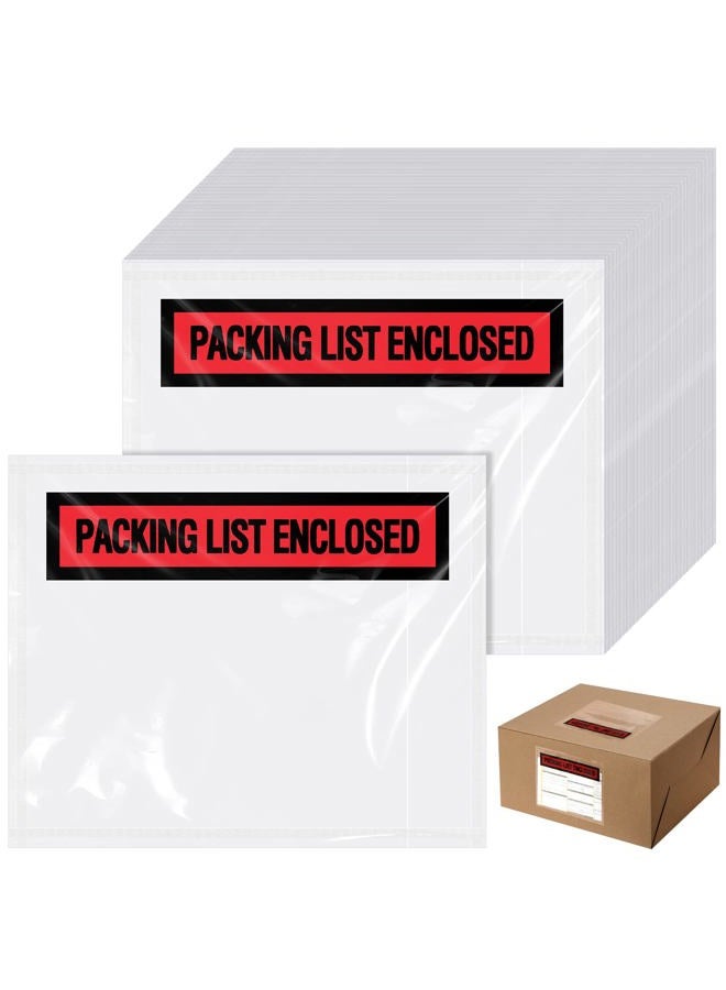Teling 1000 Pcs Packing Slip Envelope Pouches Clear Self Adhesive Shipping Label Sleeves Waterproof Packing List Envelopes Pockets Top Loading Shipping Pouches Enclosed Bags (Red,4.5"X 5.5") - Image 1