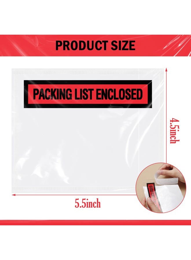 Teling 1000 Pcs Packing Slip Envelope Pouches Clear Self Adhesive Shipping Label Sleeves Waterproof Packing List Envelopes Pockets Top Loading Shipping Pouches Enclosed Bags (Red,4.5"X 5.5") - Image 3