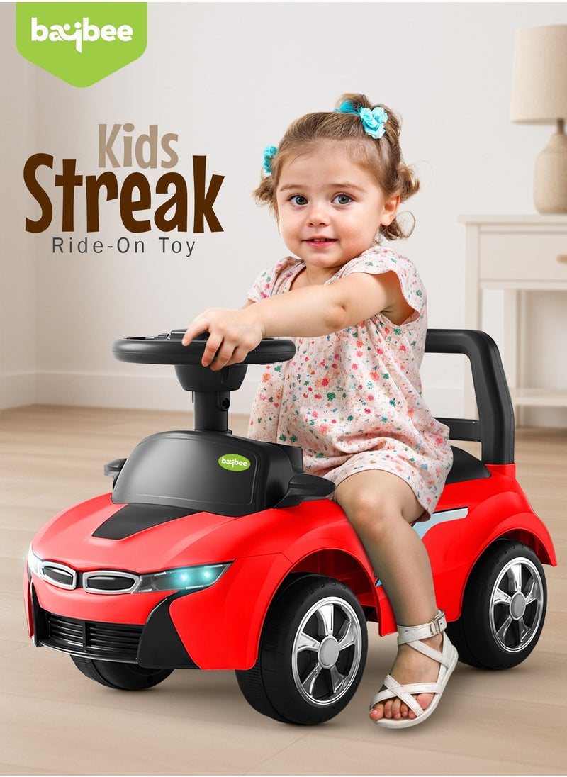 بيبي سيارة ركوب للأطفال Streak Baby، سيارة للأطفال الصغار مع أضواء، موسيقى، مسند ظهر ومساحة تخزين | سيارة دفع للأطفال | سيارة دفع للأطفال الصغار من عمر 1 إلى 3 سنوات للأولاد والبنات - لون أحمر.  - Image 2