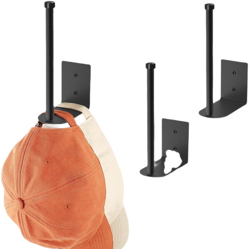 2-Pack Baseball Cap Organizer Hanger, Hat Rack, Towel Hook, for Door/Bedroom/Bathroom - Image 3