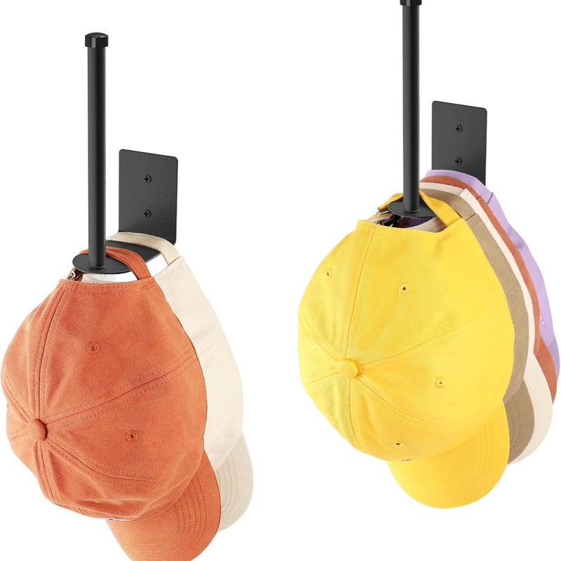 2-Pack Baseball Cap Organizer Hanger, Hat Rack, Towel Hook, for Door/Bedroom/Bathroom - Image 2