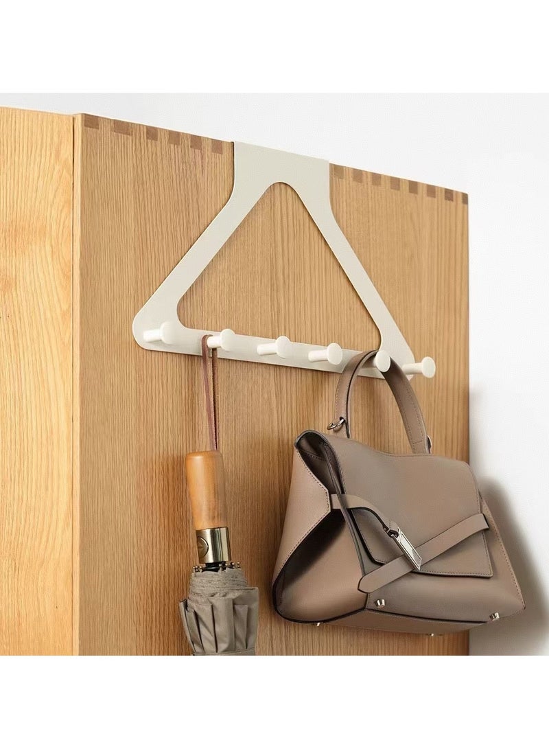 Triangle hanging hanger behind the door, carbon steel+ABS plastic, non perforated bathroom hook, bedroom storage, hanger hook, wall hanger hook - Image 2