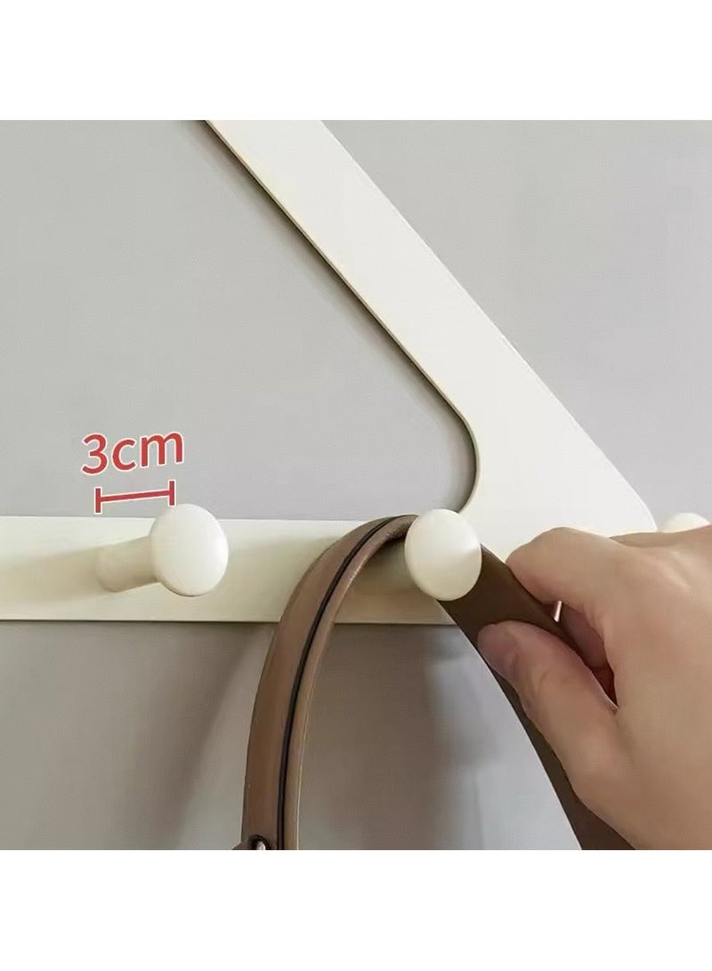 Triangle hanging hanger behind the door, carbon steel+ABS plastic, non perforated bathroom hook, bedroom storage, hanger hook, wall hanger hook - Image 5