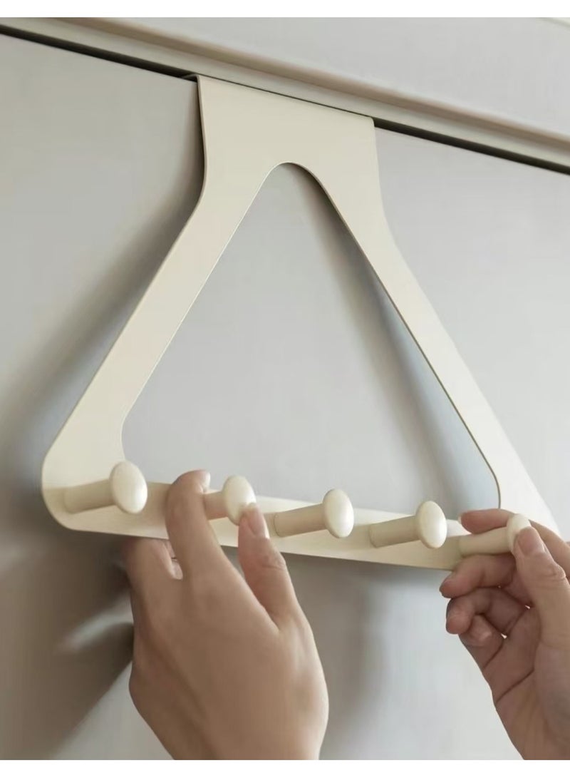 Triangle hanging hanger behind the door, carbon steel+ABS plastic, non perforated bathroom hook, bedroom storage, hanger hook, wall hanger hook - Image 3