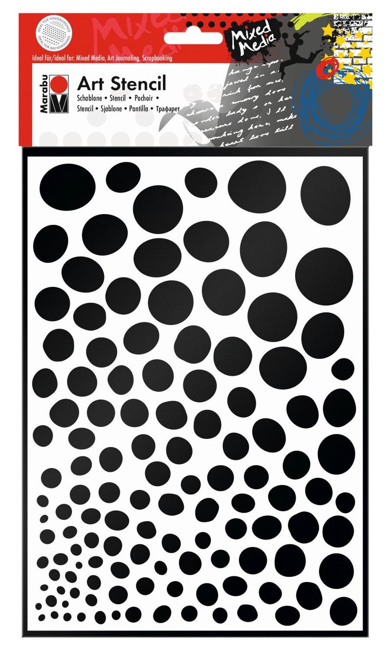 Marabu 028500001 Art Stencil A4 Growing Dots