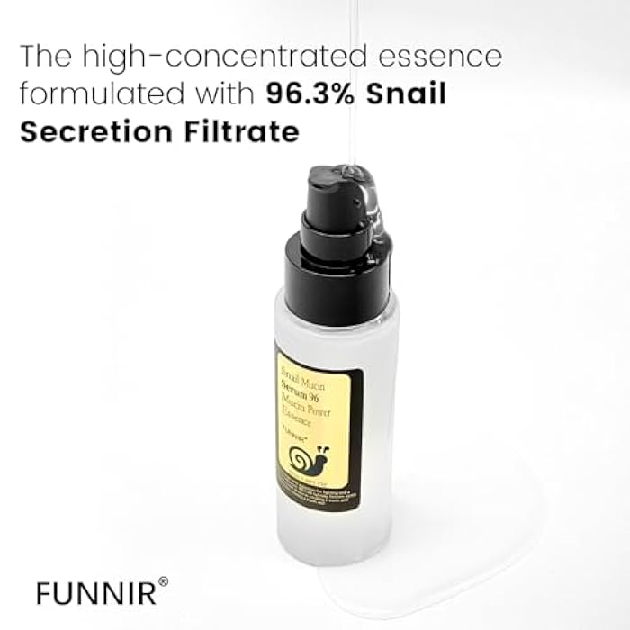 FUNNIR Snail Mucin 96% Essence 100ml, Hydrating Serum for Face with Snail Secretion Filtrate for Dull Skin, Skin care products for All Skin Types - Image 4