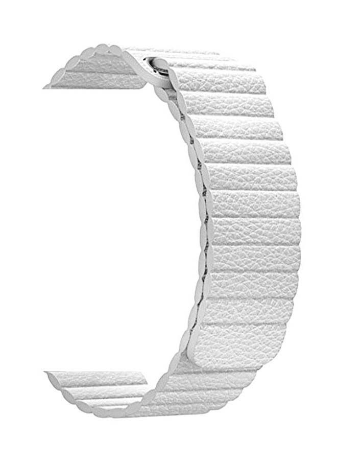 NIBEMINENT Magnetic Leather Band For Apple Watch 38/40/41mm White - Image 2