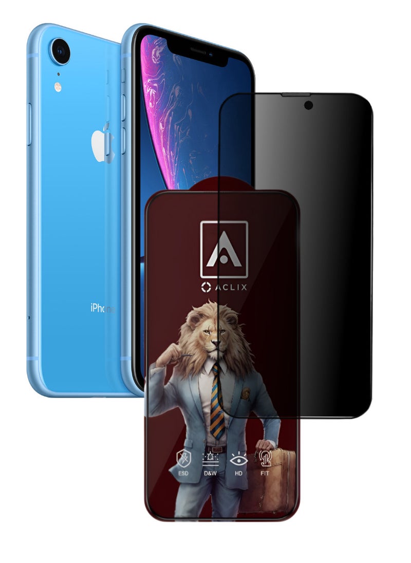 ACLIX Antistatic ESD Dustproof Premium Quality High Definition Anti-Spy Privacy Tempered Glass Screen Protector Designed For  iPhone XR - Image 1