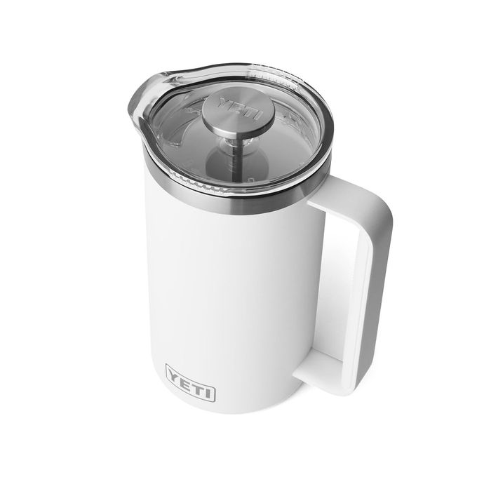 YETI Rambler 34 oz. French Press Coffee Maker, with GroundsControl Filter, White - Image 1