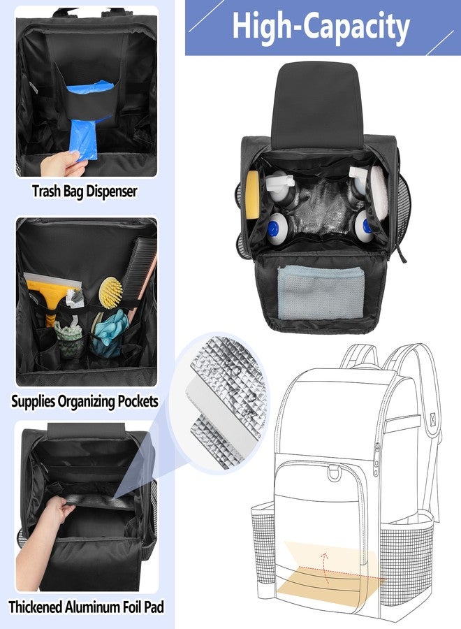 LoDrid Cleaning Bag with Thickened Adjustable Shoulder Straps, Large Cleaning Caddy Organizer with Multiple Pockets for Cleaning and Housework, Black (Patent Designed) - Image 3