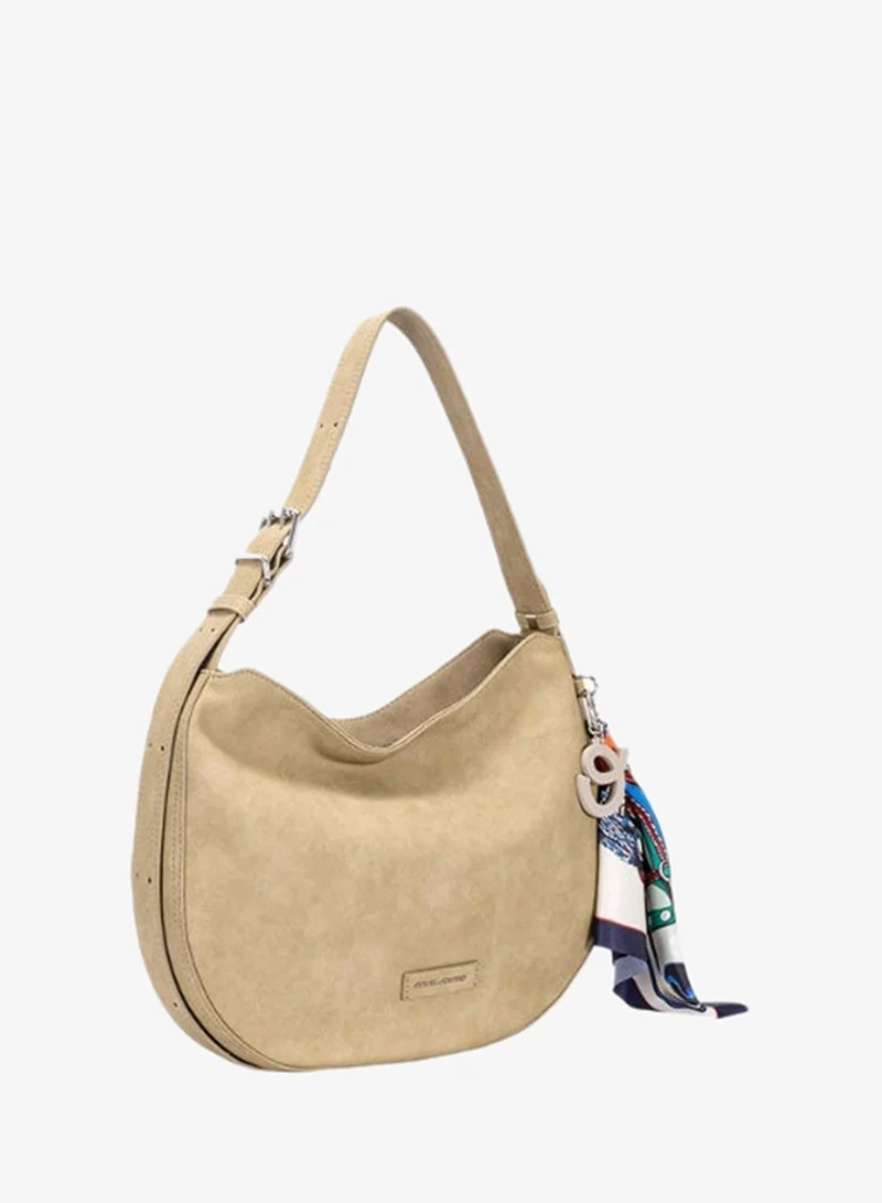 David Jones David Jones Slouchy faux leather shoulder bag model CM7792-1| Hobo design work and office, everyday, meetings and casual style bag for women| multi pocket hand and shoulder bag for all seasons