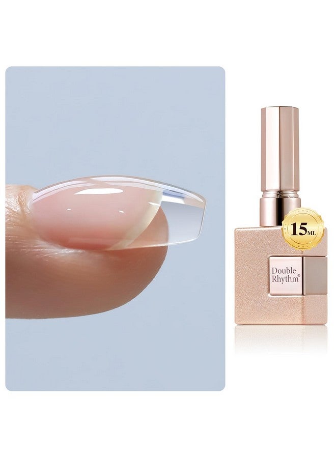 دابل ريذم طلاء أظافر جل شفاف من Double Rhythm، 15 مل، مقوي للأظافر، مُجمّع في زجاجة، وصلات أظافر، جل صلب قابل للغسل، جل طويل الأمد مقاوم للأشعة فوق البنفسجية (شفاف، 8 في 1-1) - Image 1