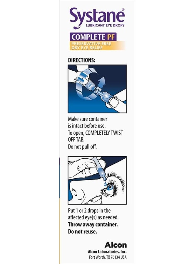 SYSTANE Complete Unit-Dose Preservative-Free Eye Drops 30ct Single-use vials for Dry Eye Relief - Image 2