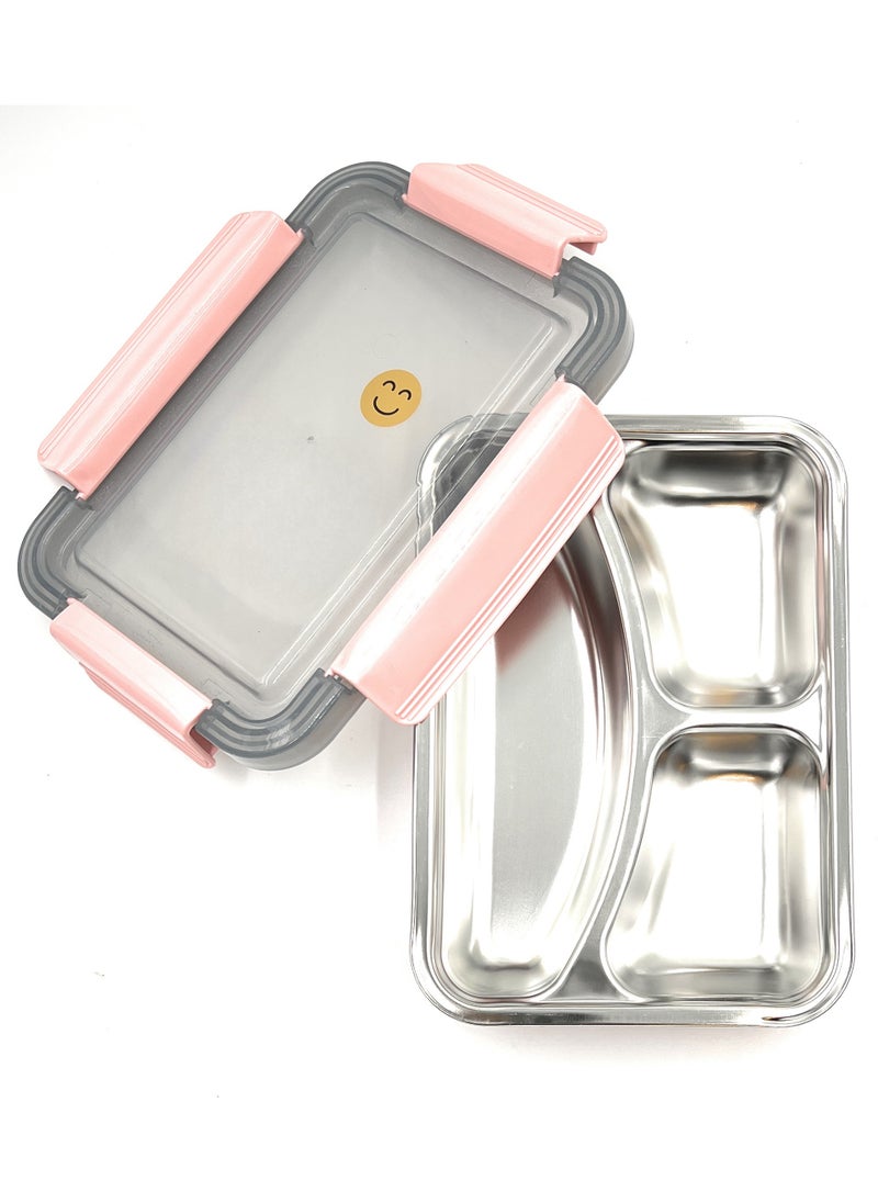 VIO Airtight Lunch Box Stainless Steel Compartment Leak Proof Easy Open Lid Food Snacks Bento Box Tiffin Storage Containers Kids Adult Toddlers Boys Girls School Home Travel Dishwasher Freezer Safe  - Image 1