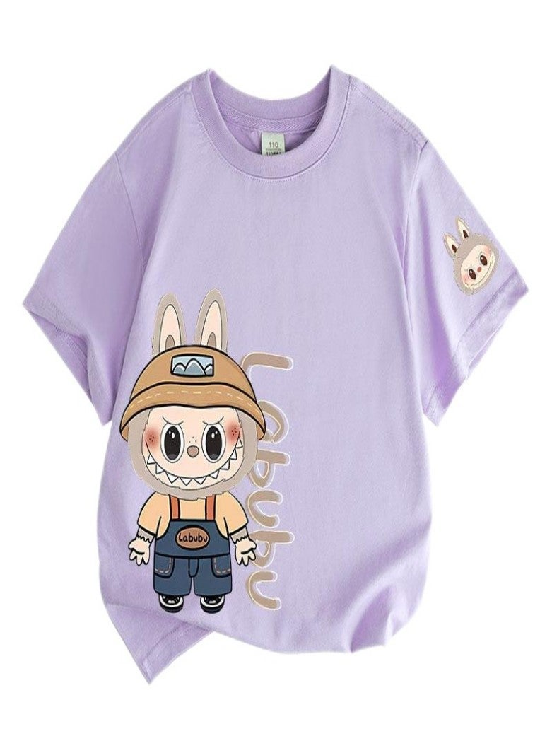 LABUBU Unisex Short Sleeve Stylish Top TShirt cotton Tee for Boys Girls Kid Children - Image 1