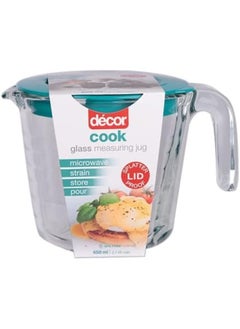 Decor Decor Cook Glass Measuring Jug with Lid, 650mL, Clear 