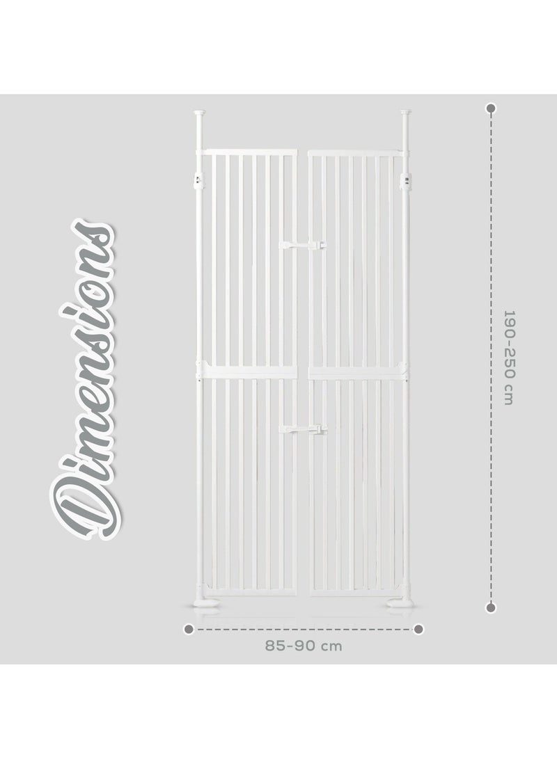 Baby Safe Extra Tall Dual Door Metal Safety Gate - White - Image 5