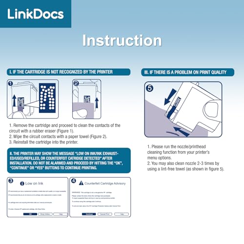 LinkDocs 56 Black Ink Cartridge Remanufactured Replacement for HP 56 C6656A 6656 Ink to use with OfficeJet 5610 6110 5510 4215 PhotoSmart 7660 7760 Printers (2 Black) - Image 5