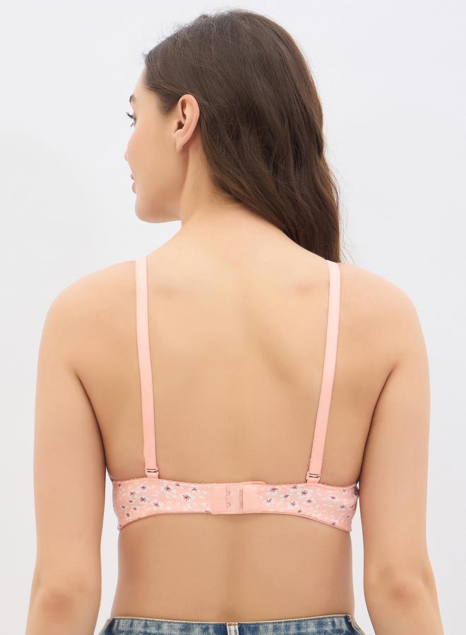 Clovia Pack of 2 - Floral Print Padded Non-Wired Full Coverage Multiway T-Shirt Bra - Image 3