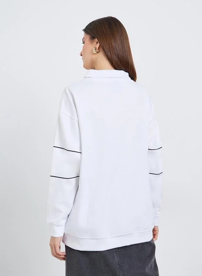 Styli White Women White Graphic Print Sweatshirt for Women | Best Price UAE