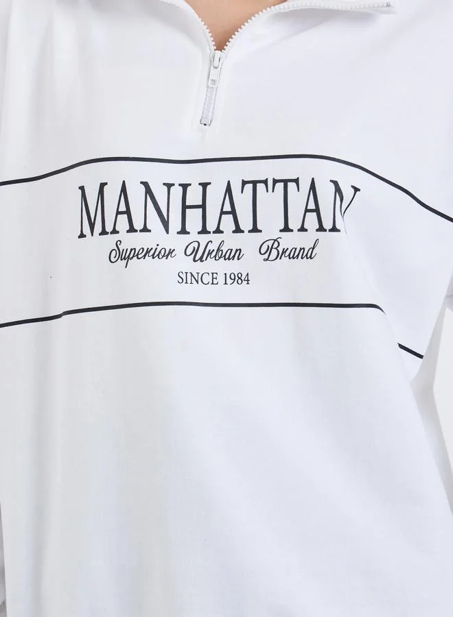 Styli White Women White Graphic Print Sweatshirt for Women | Best Price UAE