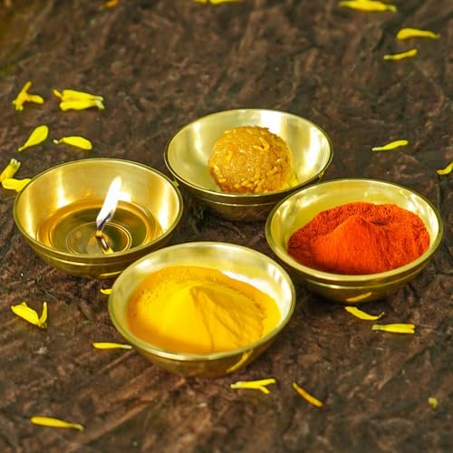 STREET MART Solid Pure Brass Food Safe Lead Free Handmade Multipurpose Diya & Small Decorative Bowl Round Puja Spice Chutney Katori Elegant Home Decoration Festivals & Rituals 40 ML Pack of 1 pcs. - Image 4