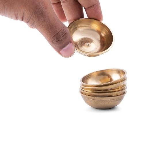STREET MART Solid Pure Brass Food Safe Lead Free Handmade Multipurpose Diya & Small Decorative Bowl Round Puja Spice Chutney Katori Elegant Home Decoration Festivals & Rituals 40 ML Pack of 1 pcs. - Image 2