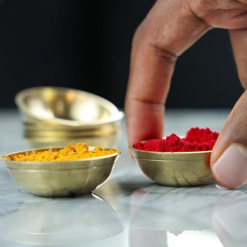 STREET MART Solid Pure Brass Food Safe Lead Free Handmade Multipurpose Diya & Small Decorative Bowl Round Puja Spice Chutney Katori Elegant Home Decoration Festivals & Rituals 40 ML Pack of 1 pcs. - Image 3