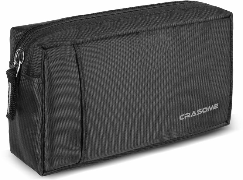 CRASOME Polyester Storage Organizer Gadget Pouch for USB Cable, Earphone, Power Bank, Charger, Hard Disk, Pen Drive, Travel Gadgets Organiser Bag, Laptop Charger Pouch (CP1-Black) - Image 1